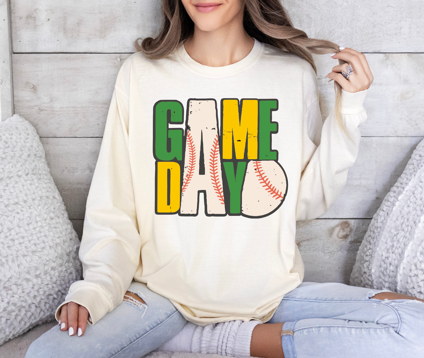 Green & Gold Game Day Baseball