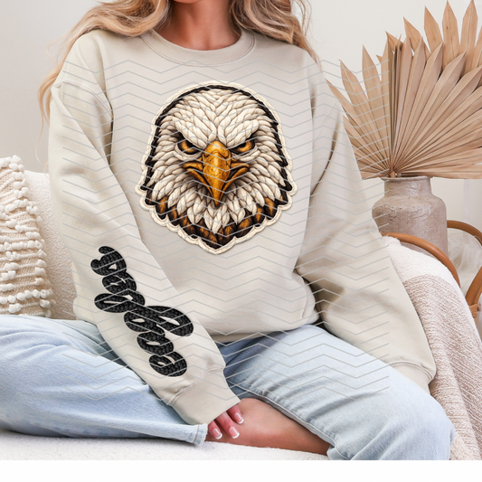 Faux Yarn Eagles Sweatshirt